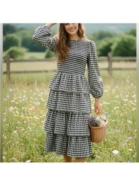 JessaKae Gather Smocked Gingham Dress - NWT